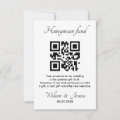 Carte Honeymoon Fund With QR Code Enclosure Card (Devant)