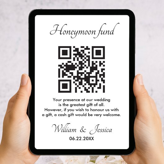 Carte Honeymoon Fund With QR Code Enclosure Card