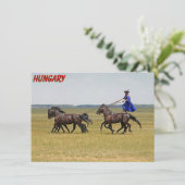 Carte Hongrie cavalier et cheval (Debout devant)