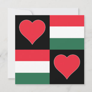 Carte Hongrie Coeur du drapeau patriotique hongrois salu