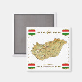 Carte Hongrie + Magnet des drapeaux (Recto/Verso)