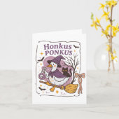 Carte Honkus Ponkus Goose Halloween Witch Goose Silly Go (Fleur jaune)