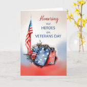 Carte Honorer les héros Anciens Combattants Jour Chien p (Fleur jaune)
