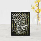 Carte Hook Antler Heart Love Fishing Hunting Fish Deer H (Fleur jaune)