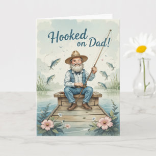 Carte Hook sur papa Fête des pères de pêche drôle
