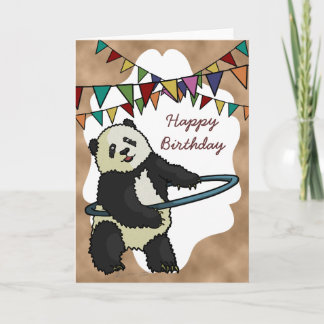 Carte Hoola Hooping Panda, greeting card