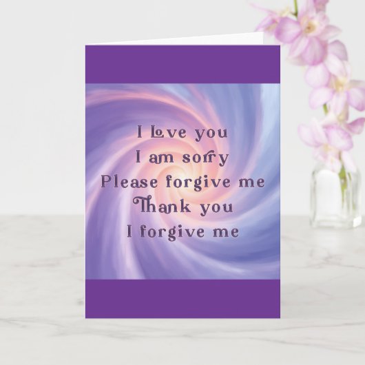 Carte Ho'oponopono Purple Peach n Pale Blue (Orchidée)