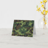 Carte Hoorah Félicitations Camouflage vert militaire (Fleur jaune)