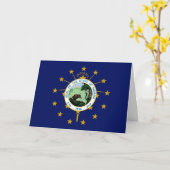 Carte Hoosier Flag & Seal, Flag of Indiana (Fleur jaune)