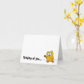 Carte hootio, pensant à vous (Fleur jaune)