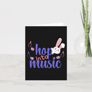Carte Hop In Music Bunny Oeufs Musicien Pâques Femmes En
