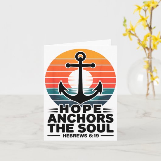 Carte Hope Anchors The Soul Hebrews 6_19 Bible Verse Chr (Fleur jaune)