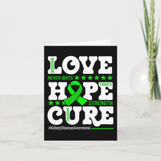 Carte Hope Cure Warrier Kidney Disease Awareness Support (Devant)