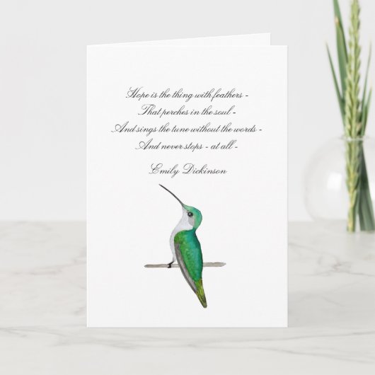 Carte Hope Emily Dickinson Merci (Devant)