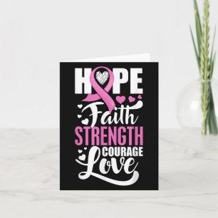Carte Hope Faith Force Courage Amour Cancer du sein Awa