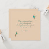 Carte Hope Hummingbird (Devant/Arrière en situation)