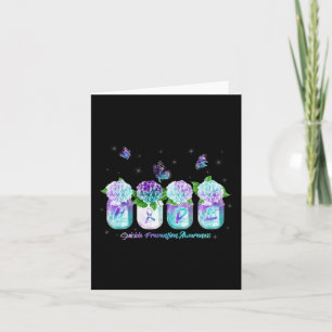 Carte HOPE Hydrangea Flower Butterfly Suicide Prevention