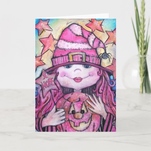 Carte Hope Pink Halloween Witch (Devant)