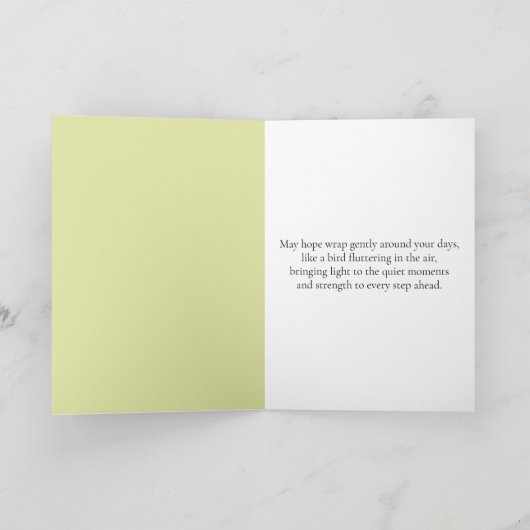Carte Hope with Bull Finch and Emily Dickinson's Quote (Intérieur)