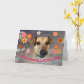Carte Hope Your Birthday Is Groovy with Funny Dog (Fleur jaune)