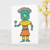 Carte Hopi Doll Blue Star Kachina (Fleur jaune)