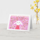 Carte Hoppy Birthday Cute Bunny Rabbit assez doux (Fleur jaune)