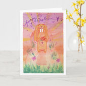 Carte Hoppy Easter! (Fleur jaune)