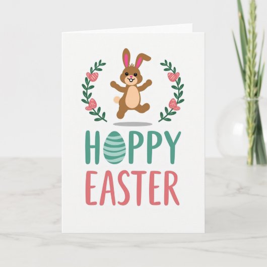 Carte Hoppy Easter Bunny Themed Card (Devant)