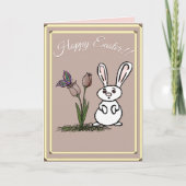 Carte Hoppy Easter Bunny & Tulips Card (Devant)