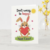 Carte Hoppy Easter Greetings Card (Fleur jaune)
