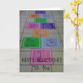 CARTE HOPSCOTCH-HAPPY BANTHDAY' TURNING ET S'AMUSER (Fleur jaune)
