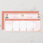 Carte Horaire de l'école de ballerine (Devant / Derrière)