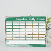 Carte Horaire hebdomadaire personnalisé Horaire de l'éco (Debout devant)