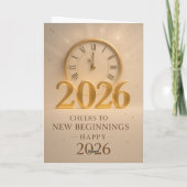 Carte Horizons Dorés – Nouvel An 2026 (Dos)