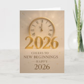 Carte Horizons Dorés – Nouvel An 2026 (Devant)