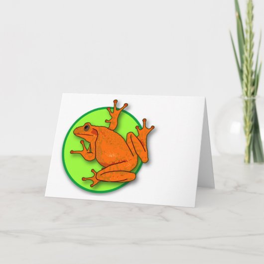 Carte horizontale blanche de grenouille orange (Devant)