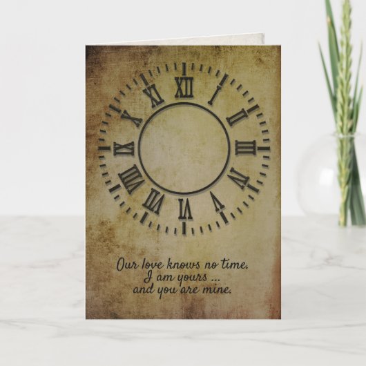 Carte horloge anniversaire sans mains (Devant)