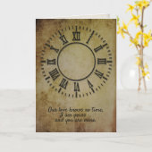 Carte horloge anniversaire sans mains (Fleur jaune)