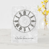 Carte Horloge Anniversaire sans mains (Fleur jaune)