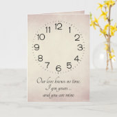 Carte Horloge Anniversaire sans mains (Fleur jaune)