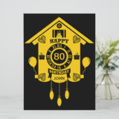 Carte Horloge de Cuckoo Joyeux 80e anniversaire (Debout devant)