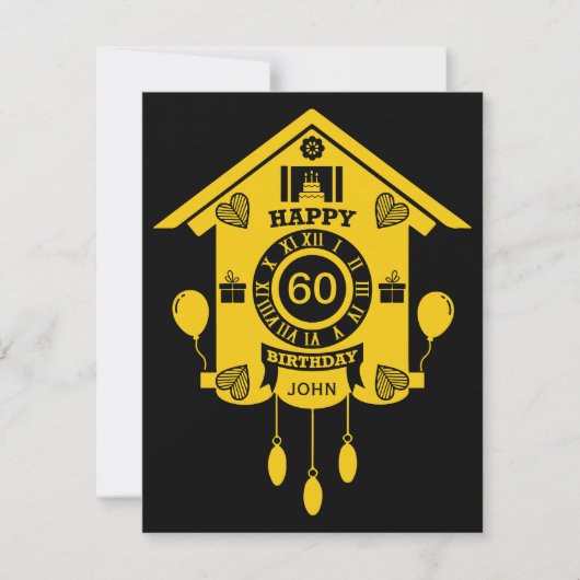 Carte Horloge de Cuckoo Joyeux anniversaire (Devant)