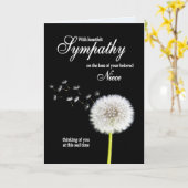 Carte Horloge de Dandelion Sympathy Niece (Fleur jaune)