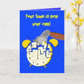 Carte horloge de retraite, (Fleur jaune)