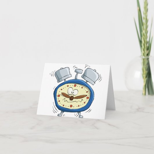 Carte Horloge Drôle D'Alarme Cartoon Quirky Se Réveiller (Devant)