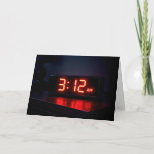 Carte Horloge LED Rouge Néon « Je pense à toi »