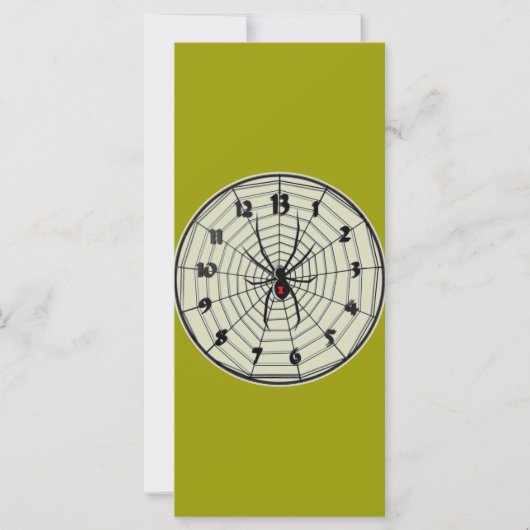 Carte Horloge noire de 13 heures dans le cadre (Devant)