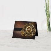 Carte Horloge Steampunk avec des engrenages anciens (Devant)