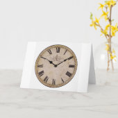 Carte Horloge vintage (Fleur jaune)