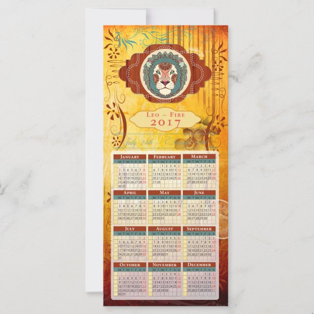Carte Horoscope Calendrier Card 2017 ~ Leo (Devant)